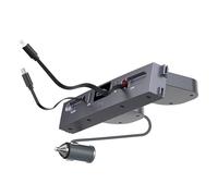 Xeououo 65W Fast Charging Docking Station for Tesla Model 3/Y, 5-in-1 Hub with Retractable USB-C & Lightning Cables, Center Console Organizer with 2 USB-C & 1 USB-A Ports, Fits 2021-2025+ & Highland