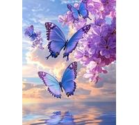 Xeoyenle Paint by Numbers for Adults Butterfly Flower Paint by Numbers Canvas Kits 60x80 cm Without Frame, DIY Color Oil Painting Acrylic Paints, Home Wall Decor -,315