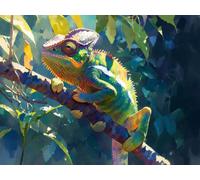 Xeoyenle Paint by Numbers for Adults Chameleon, Painting by Number Kit on Canvas, DIY Unframed Acrylic Oil Painting Kits with Brushes for Home Wall Decor Gifts 45x60 cm Plant -,h245