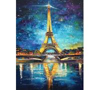 Xeoyenle Paint by Numbers for Adults Paris Eiffel Tower Paint by Numbers Canvas Kits 45x60 cm Without Frame, DIY Color Oil Painting Acrylic Paints, Home Wall Decor -,426