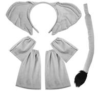 XEPST Animal Elephant Costume Set, Elephant Ears and Tail Set with Ear Headband and Tail for Animal Costume Cosplay Birthday World Book Day Halloween Fancy Dress Party Supplies