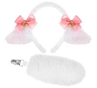 XEPST Animal Sheep Costume Set, Sheep Ears and Tail Set with Lamb Headband and Tail for Animal Costume Cosplay Birthday Party Accessories World Book Day Halloween Costume Fancy Dress Party Supplies