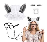 XEPST Big Bad Wolf Costume Accessories Wolf Granny Hat for Adult Halloween