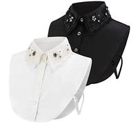 XEPST Fake Collar Rhinestone Dickey Collar Stylish Detachable Half Shirt Blouse for Women