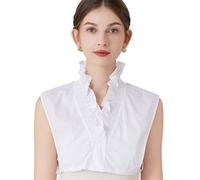 XEPST Fake Collars Detachable Collar Dickey V-Neck Collar Shirt Blouse Sweaters Women Removable Faux False Collar for Women Lady and Girls Favors White