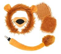 XEPST Lion Costume Set, Lion Ears Headband, Tail & Paws for Kids & Adults, Unisex, Halloween, Birthday, Christmas