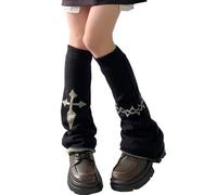 XEPST Lolita Leg Warmers: Kawaii Leg Warmers, Black, One Size, Knee High, Casual & Special Occasions, Winter, Modern Japanese Fashion Influence