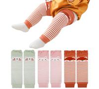 XEPST Pack of 3 Toddler Baby Leg Warmers, Cute Animal Pattern Unisex Long Legwarmers Knee Socks Baby Knee Protector Leg Sleeves Leggings for Baby Kids Toddlers Girls 0-3 Years, One Size