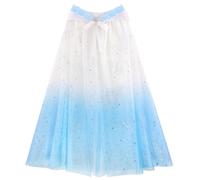 XEPST Princess Hooded Cape Princess Cloak, Blue Gradient Sparkling Sequins Cape Princess Fancy Dress Accessories Princess Dress Up Princess Costumes Cosplay Birthday Gift for Girls