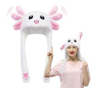 XEPST Rabbit Hat with Moving Ears, Plush Bunny Moving Ears Hat Funny Ear Cap for Kids Adults Animal Costume Dress up Cosplay Halloween Carnival Easter Birthday Party Gift