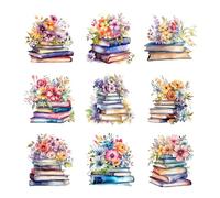 XERE 144 Pcs Stacked Books Four Seasons Sticker Book for Journaling Notebooks, Sketchbook, Bookmark Making, Junk Journal, Budget Planner, Scrapbook Art Supplies Stickers