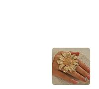 Xerling Big Flower Statement Ring Gold Cocktail Ring Trendy Chunky Floral Ring Aesthetic Sunflower Textured Finger Ring Women Boho Ring