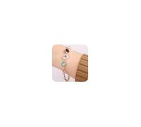 Xerling Boho Multi Color Faux Pearl Bracelet Beaded Chain Bracelet Statement Hand Jewelry for Women