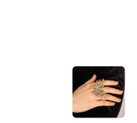 Xerling Crystal Big Butterfly Ring Multi Color Rhinestone Statement Ring Colorful Finger Ring Aesthetic for Women Cocktail Party, Metal, No Gemstone