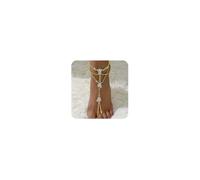Xerling Crystal Women Ankle Bracelets with Toe Ring Bridal Foot Chain Rhinestones Brides Foot Jewelry for Beach Lawn Wedding Barefoot Anklets 1Pcs, Adjustable, Rhinestone, no gemstone