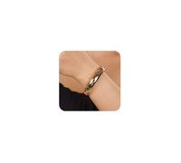 Xerling Plain Circle Chunky Bangle Bracelet Open Cuff Wristband Smooth Gold Silver Bracelets Women Hand Jewelry, Fixed, Silver, no gemstone