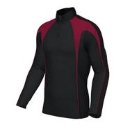 Xero Degrees Adult Premium Pro Half Zip Mid-Layer {XO-CH812} - Black/Maroon - X-Large