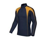 Xero Degrees Adult Premium Pro Half Zip Mid-Layer {XO-CH812} - Navy Blue/Gold - XX-Large