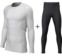 Xero Degrees Boys' Xero Degrees Thermal Base Layer COMBO {XO-CH284Y/CH401Y-COMBO} - White/Black - Youth Large