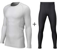 Xero Degrees Men's Xero Degrees Thermal Baselayer COMBO {XO-CH284/CH401-COMBO} - White/Black - Small