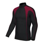 Xero Degrees Youth Premium Pro Half Zip Mid-Layer {XO-CH812} - Black/Maroon - Youth X-Large