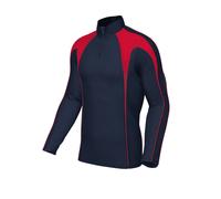 Xero Degrees Youth Premium Pro Half Zip Mid-Layer {XO-CH812} - Navy Blue/Red - Youth X-Large
