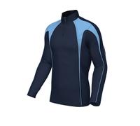 Xero Degrees Youth Premium Pro Half Zip Mid-Layer {XO-CH812} - Navy Blue/Sky Blue - Youth X-Large