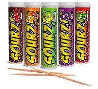 Xero Picks - Sourz Infused Flavored Toothpicks for Long Lasting Fresh Breath - 100 Picks - 5 Pack - Variety Pack - Sour Apple, Sour Grape, Sour Cherry, Sour Watermelon, Sour Peach