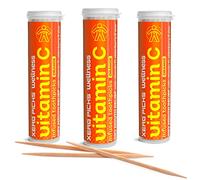 Xero Picks Wellness Infused Flavored Toothpicks for Long-Lasting Fresh Breath & Dry Mouth Prevention (Orange, 3 Pack of 20 Picks ea) - Vitamin C, Elderberry and Zinc