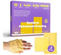 Xeroform Petrolatum Dressing, 30 Ct, 2 Sizes 4" x 4" and 5" x 9" Non Adherent Gauze Pads, Fine Mesh Gauze Patch, Sterile, Healthcare for Woundcare, Burns