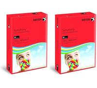 Xerox Symphony Coloured Paper Multifunctional Ream-Wrapped 80gsm A4 Dark Red Ref 03R93954 [500 Sheets] (Pack of 2)