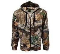 XERRO2NONE Mens Jungle Print Hoody Camo Camouflage Fishing Hoodie Hunting Jacket Fleece Lined Thick Hoodie Sweaters (Zip, XL)