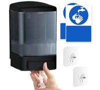 Xerteam 1000ml Soap Dispenser Wall Mounted, Manual Sanitiser Dispenser Hand Soap Dispenser for Home Office School Subway Hotel, Shampoo Shower Gel Dispenser with 2 Punch-free Stickers 4 Screws