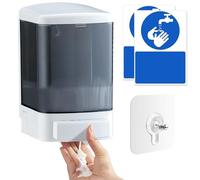 Xerteam 1000ml Soap Dispenser Wall Mounted, Manual Sanitiser Dispenser Hand Soap Dispenser for Home Office School Subway Hotel, Shampoo Shower Gel Dispenser(White)