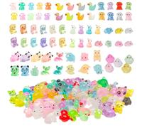 Xerteam 120 Pcs Mini Resin Animals,11 Styles Tiny Resin Figurines Duck Panda Bamboo Mushroom Fox Rhino Tiny Toy Animal Micro Landscape Decorations for Fairy Garden Landscape Dollhouse Decor DIY Craft