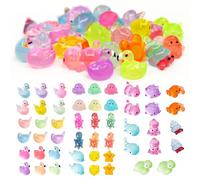 Xerteam 50pcs Mini Resin Animals, 15 Styles Tiny Resin Animals Small Animal Bulk, Mini Duck Sea Animals Ocean Animals Figurines, Micro Landscape Decorations for Fairy Garden Dollhouse Fish Tank