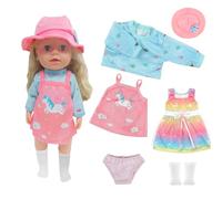 Xerteam Baby Doll Clothes - 6 Pcs New Outfits, Suspender Skirt, Hat, Underpants, Socks, Long Sleeve - 30cm-45cm Sweet Baby Clothes for Girls/Boys