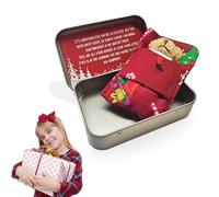 Xerteam Little Pocket Bear Hug, Christmas Bear in a Tin, Mini Plush Toy, Soft Comfortable Teddy in a Tin Box, Doll Birthday Gifts for Friend Family Kids (Red)