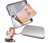 Xerteam Mini Bear Plush Toy, Soft Comfortable Little Pocket Bear Hug, Teddy Bear in a Tin Box Bears Doll Christmas Birthday Gifts for Children (Light Brown)