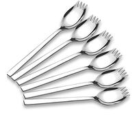 Xesea Sporks 6-pack 1.4-inch Wide 18/10 Stainless Steel Sporks Everyday Use, Camping Backpacking Utensils, Spaghetti Salad Dessert Heavy Duty Flatware set, 7.6-inch Long(M)