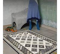XESZIEO Area Rug For Living Room Washable Rugs,Vintage Geometric Grey Bedroom Rug For Dining Room Dorm Office Home Decor Rug, 100 x 160cm