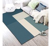 XESZIEO Area Rugs Large Living Room Bedroom Washable Rugs, Non-Slip Carpets Dining Room Office,Geometric Blue, 200 X 300 cm