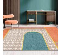 XESZIEO Rectangle Area Rugs Living Room Bedroom Carpets,Large Washable Non-Slip Office Study Room Dining Room Carpet Geometric Green Orange, 200 X 290 cm