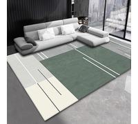 XESZIEO Soft Small Area Rug Washable Non-slip Rugs, Living Room Bedroom Kitchen Dining Room Entrance Carpet, Geometric Grey Green,60 x 90 cm