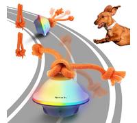 Xeuch Interactive Dog Toys, Automatic Moving and Rolling LED Light Up Dogs Ball with Rope, Motion-Activated Wicked Ball for Small Medium Pup, Stimulation Toy for Boredom Relief