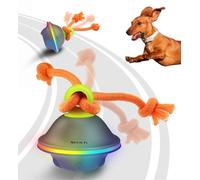 Xeuch Interactive Dog Toys, Automatic Moving and Rolling LED Light Up Dogs Ball with Rope, Motion-Activated Wicked Ball for Small Medium Pup, Stimulation Toy for Boredom Relief