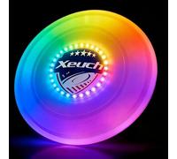Xeuch Light Up Flying Disc, 175g, 16 Lighting Modes, 4 Brightness, 600mAh Rechargeable Battery, Built-in Timer and Sensor for Competitive & Casual Play, Gift for Men/Boys/Teens