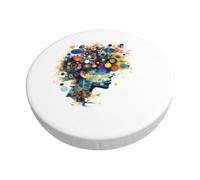 XEUYXF Artificial Intelligence Brain Print Soft Round Bar Chair Cushion Cover Circular Seat Protector Kitchen Office Decor