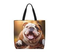 XEUYXF Funny English Bulldog Print Large Capacity Tote Shoulder Bag Lightweight Reusable For Shopping Travel Everyday