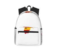 XEUYXF Spanish Flag Map Print Versatility Casual Backpack Lightweight Unisex Dual Shoulder Bag Camping Cycling